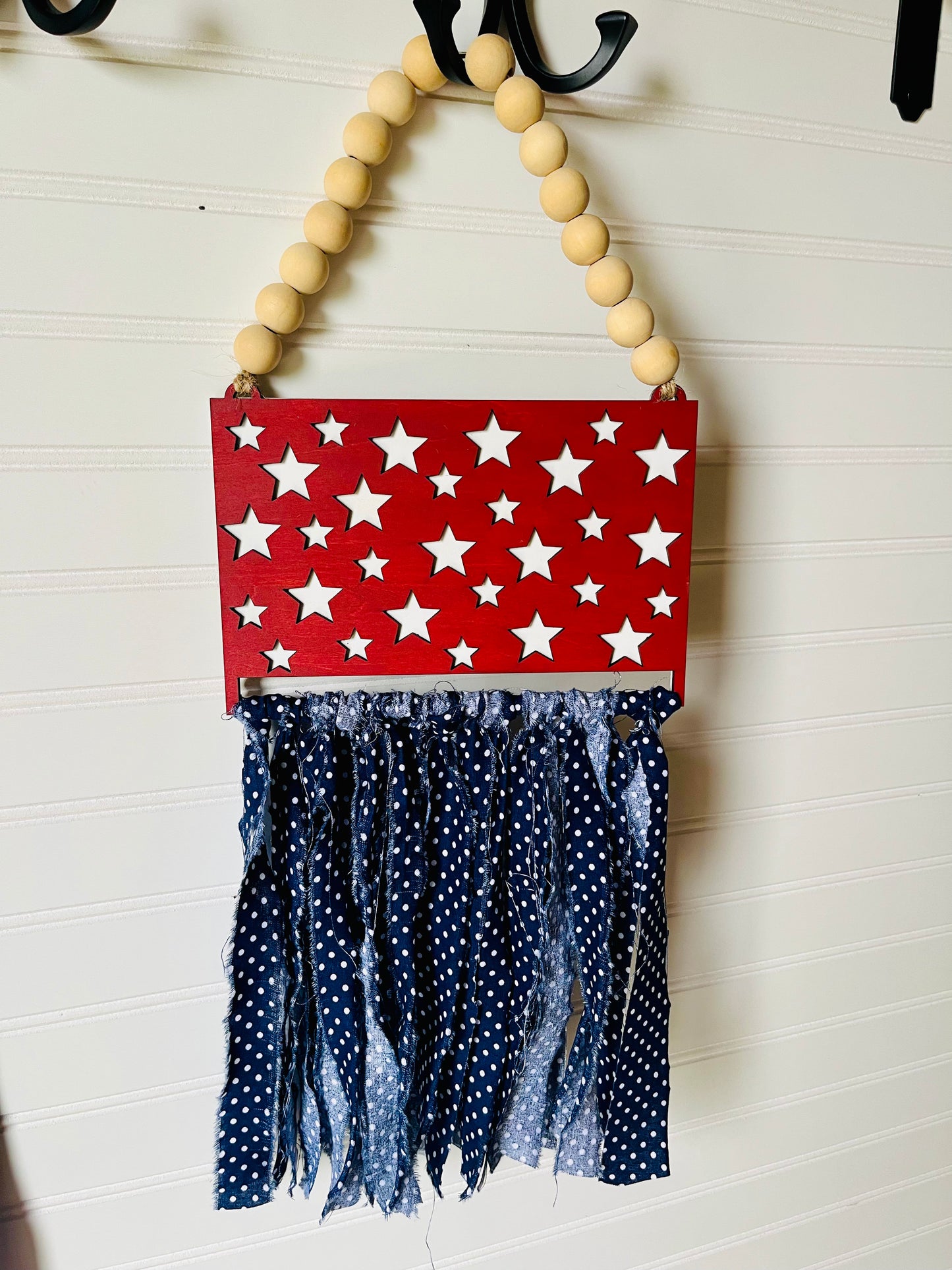 Blue Polka Dot Star Door Hanger