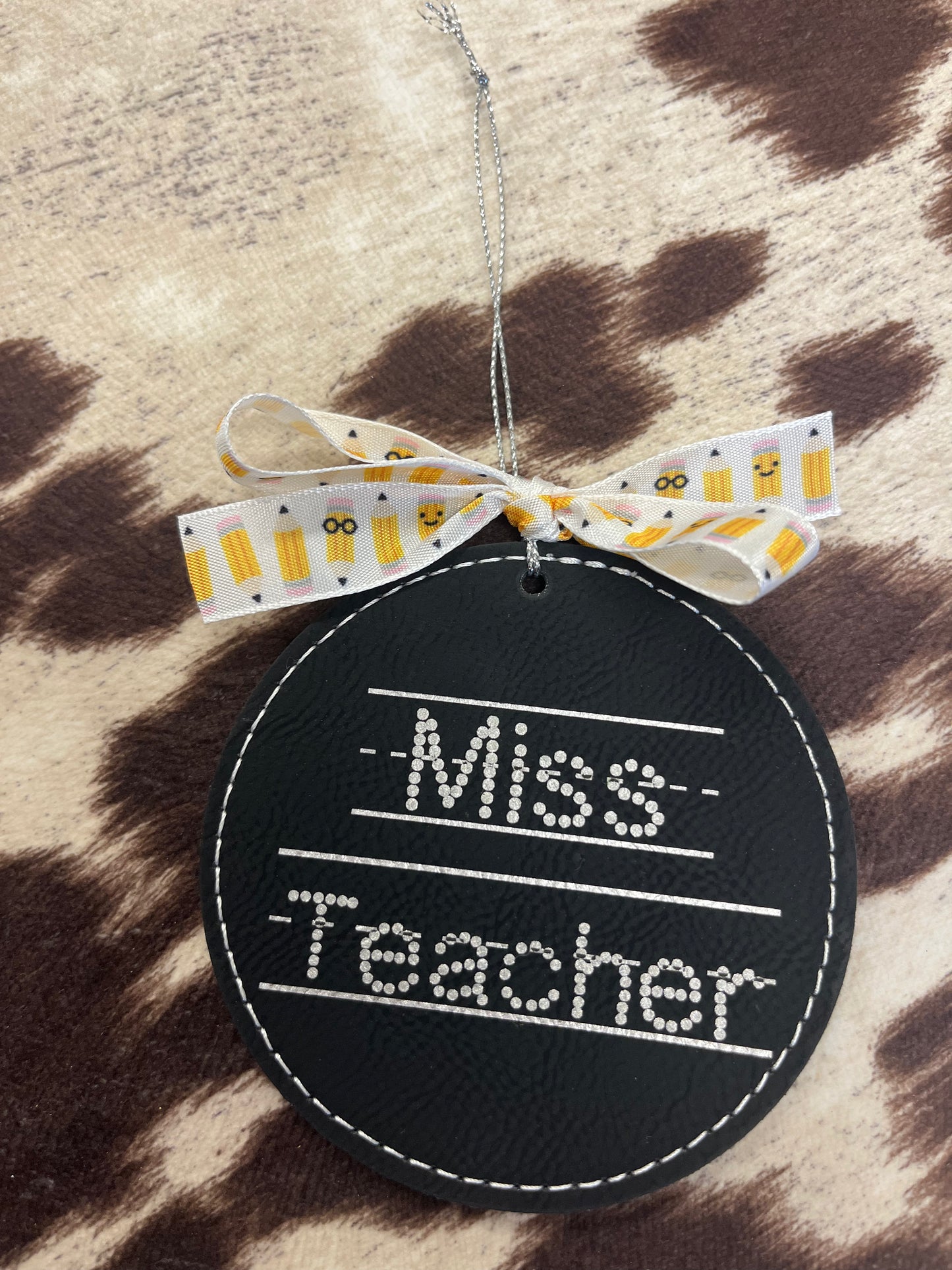 Leather Teacher Ornament
