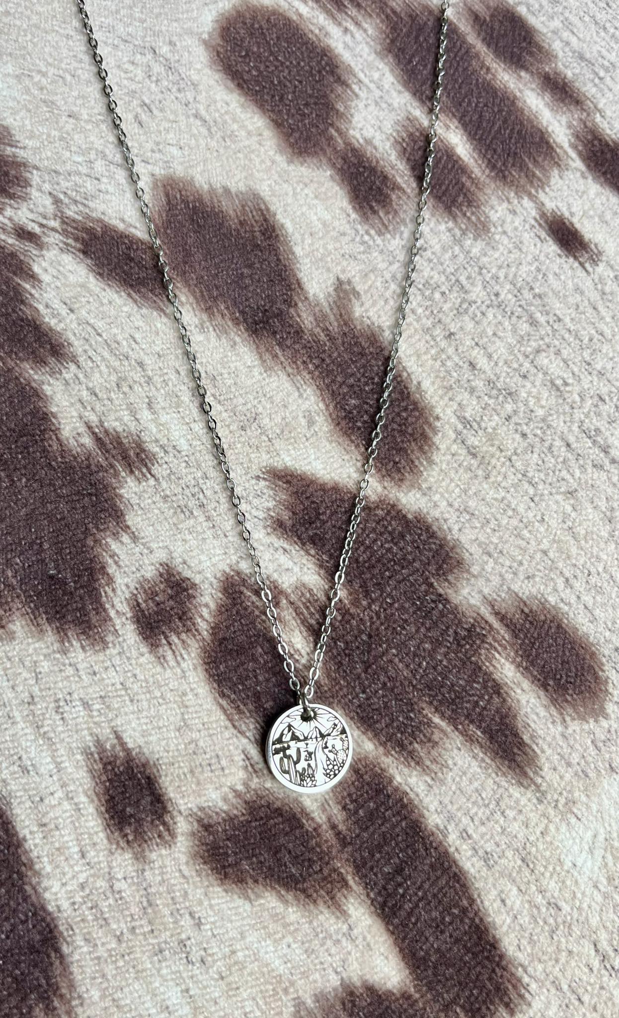 Cactus Desert Circle Necklace