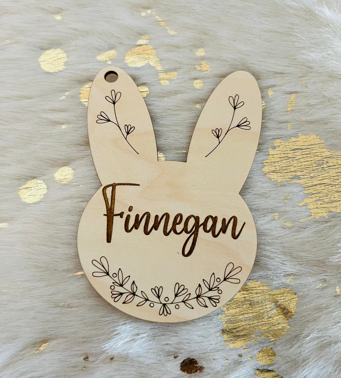 Floral Bunny Basket Tag