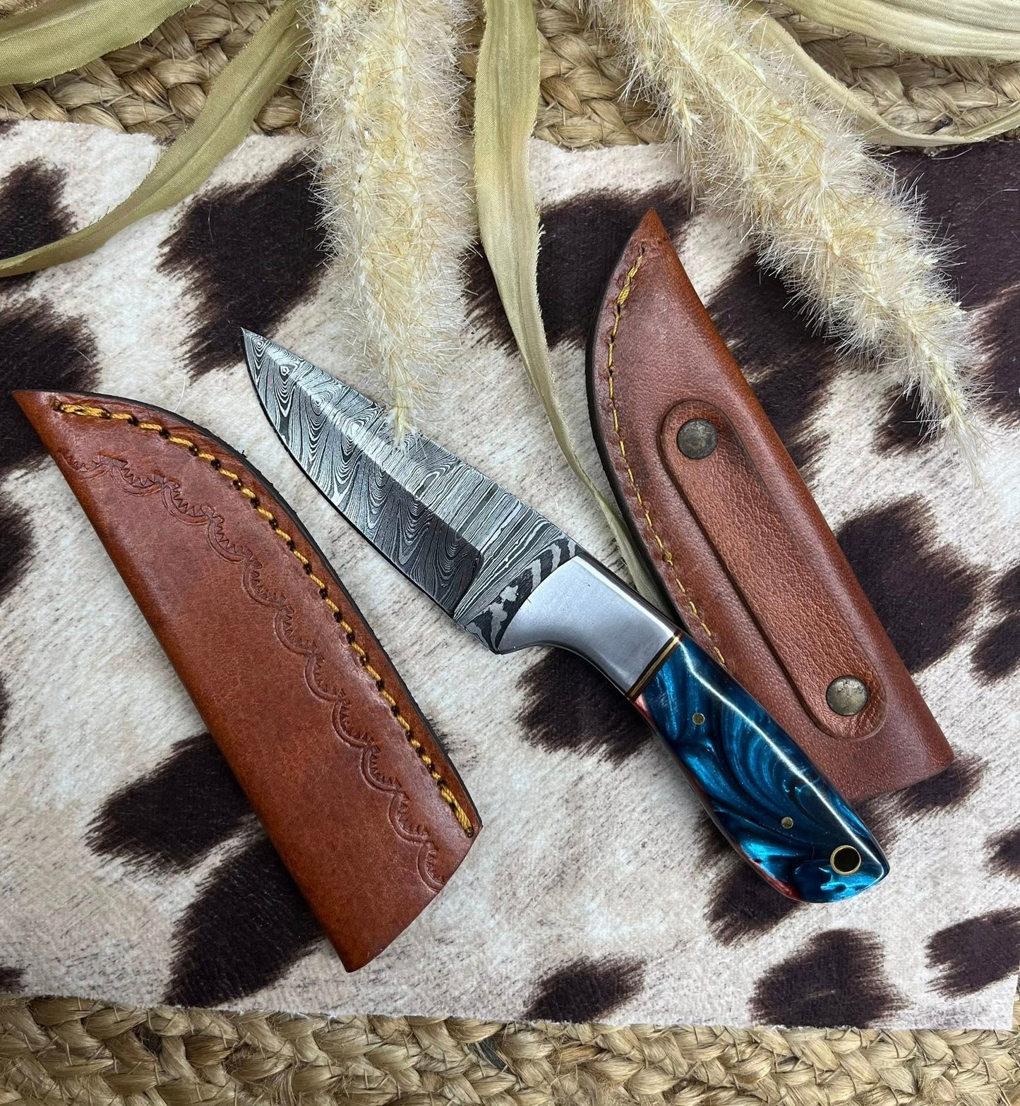 Small Knife Tie Dye Blue Handle