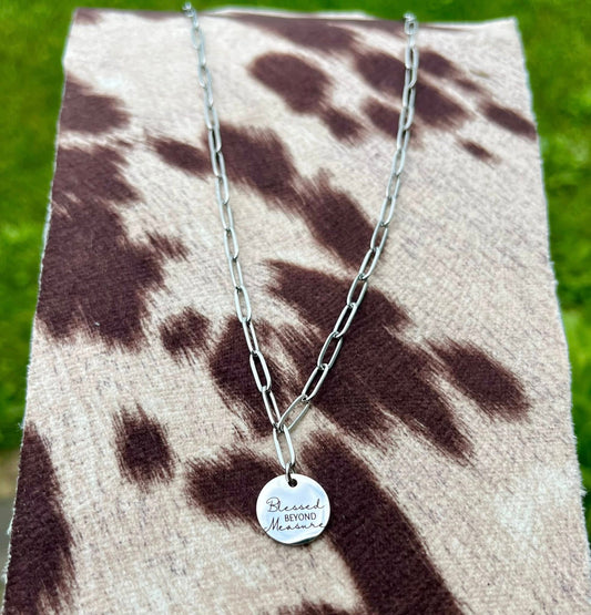 Blessed Beyond Measure Paperclip Necklace