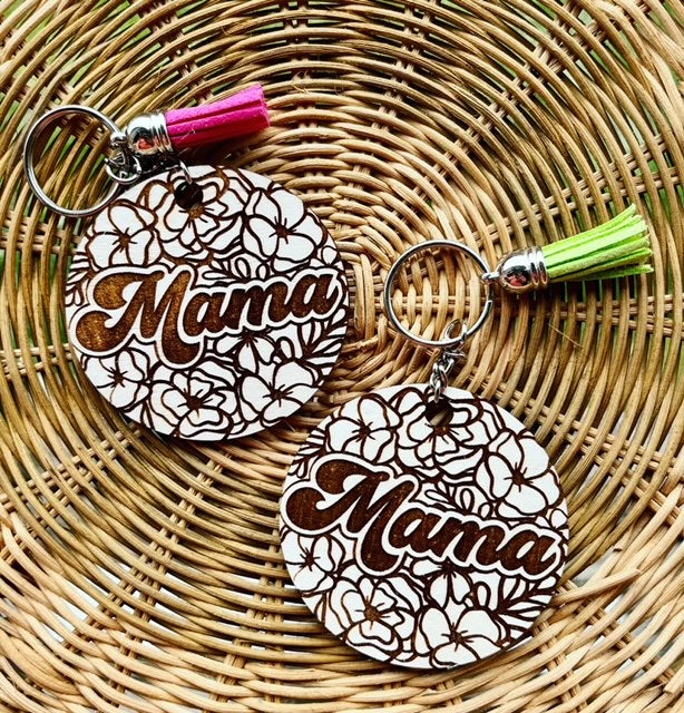 Mama Floral Keychain