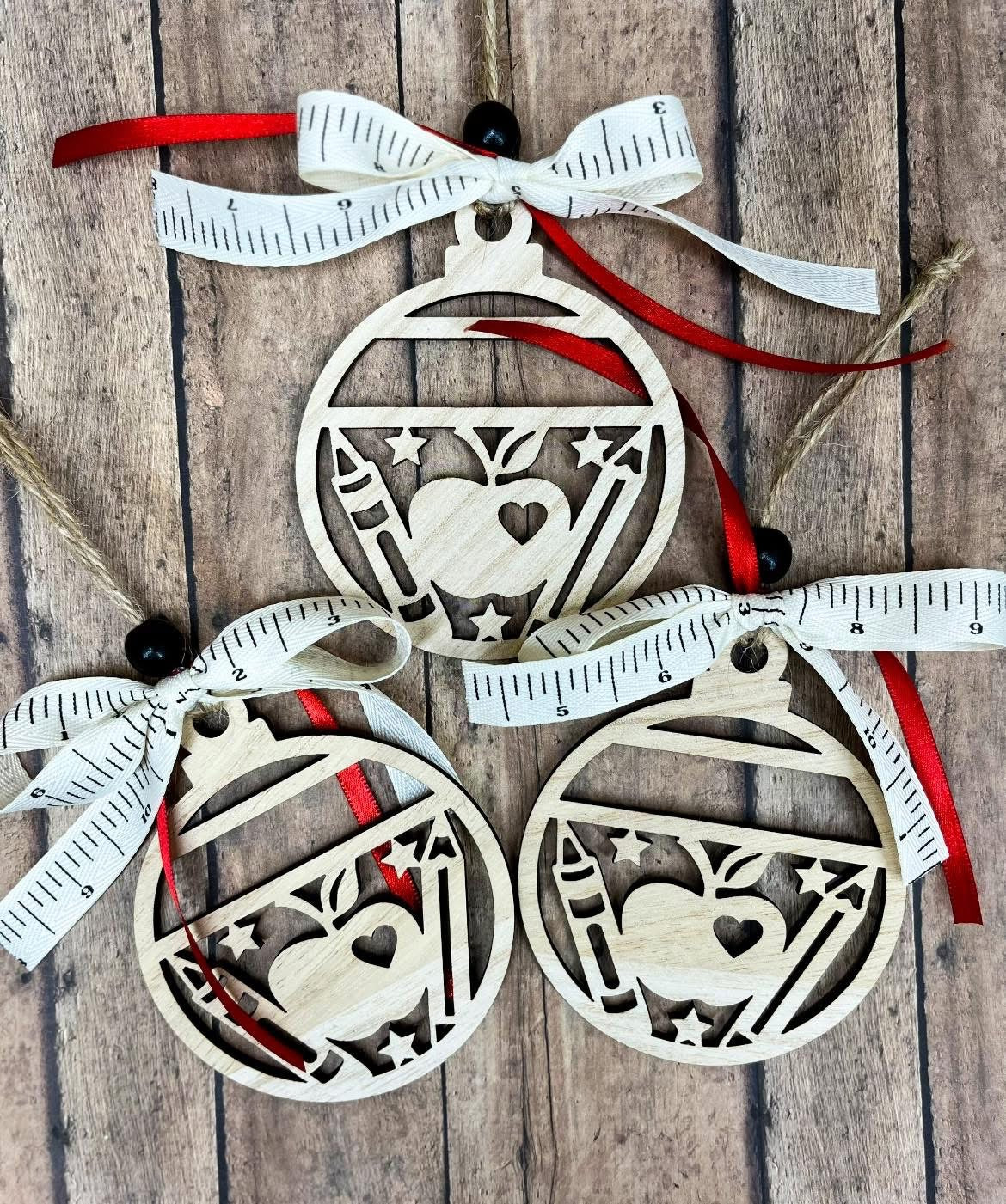 Apple & Pencil Ornament