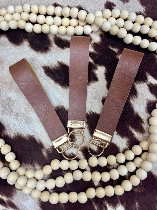Brown Leather Wristlet