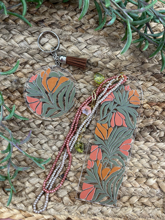 Bookmark/Keychain Set (botanical)