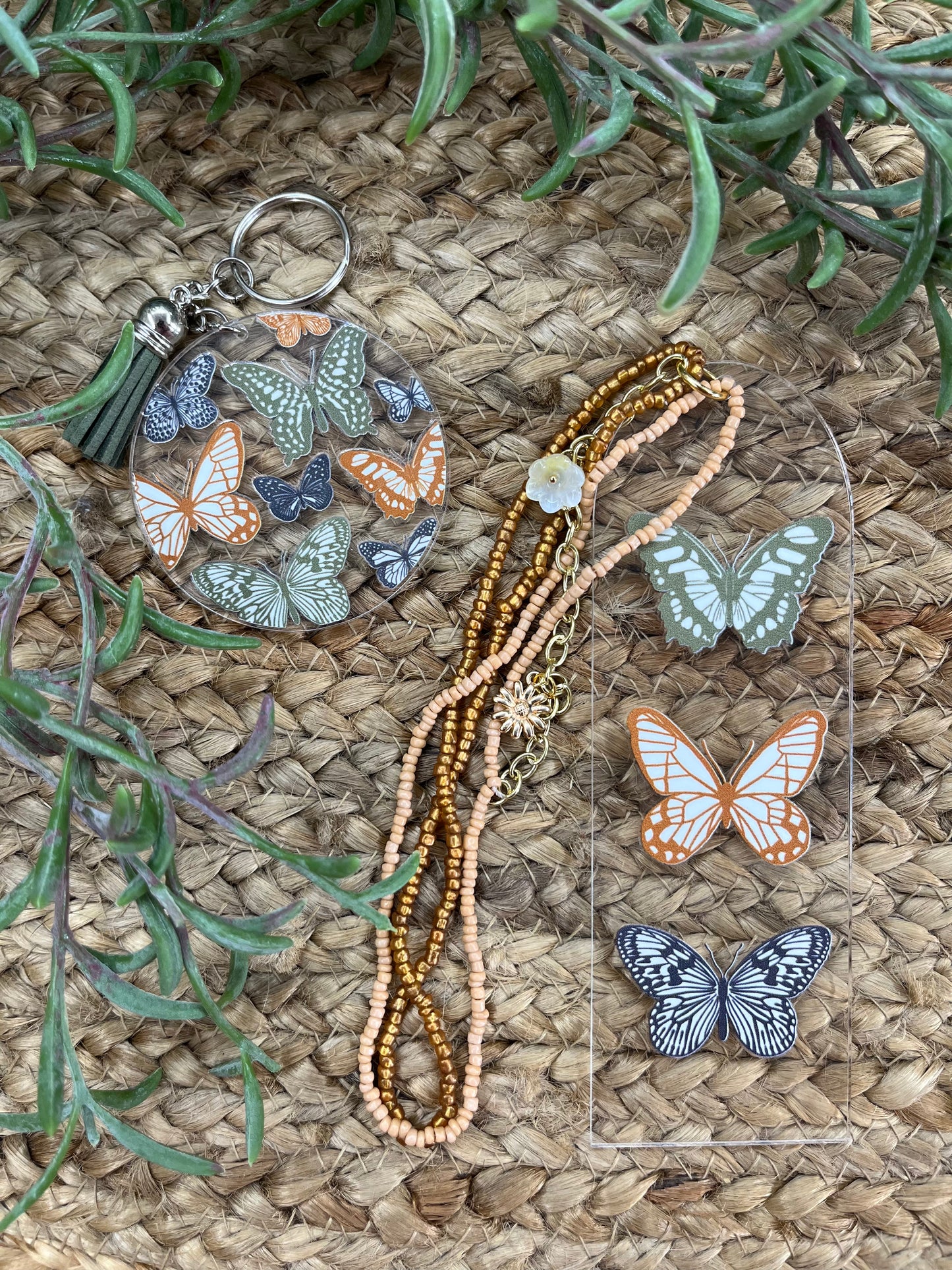 Bookmark/Keychain Set (butterflies)