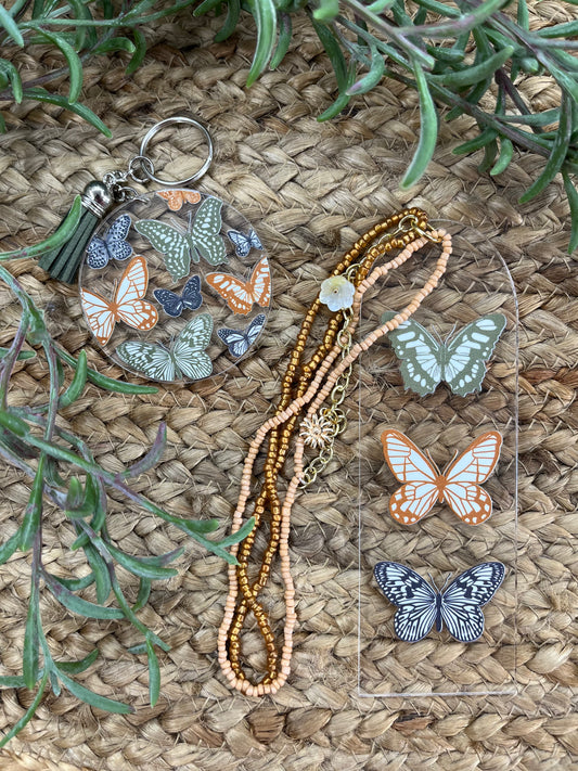 Bookmark/Keychain Set (butterflies)