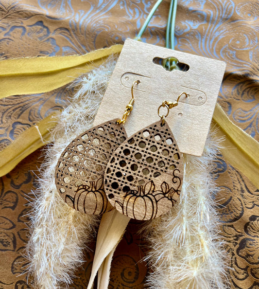 Rattan Pumpkin Earrings