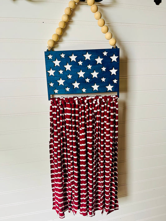 Red Stripe Fabric Door Hanger