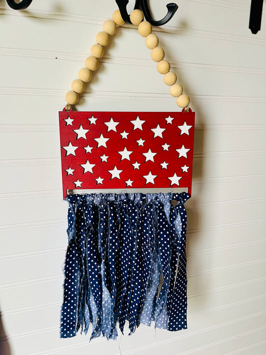 Blue Polka Dot Star Door Hanger
