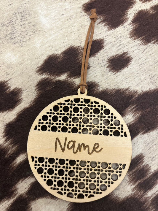 Rattan Custom Ornament (name in middle)