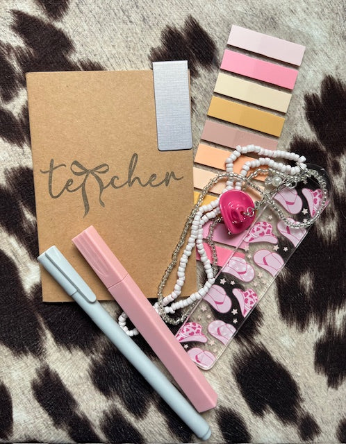 Pink Cowgirl Hat Teacher Gift Set