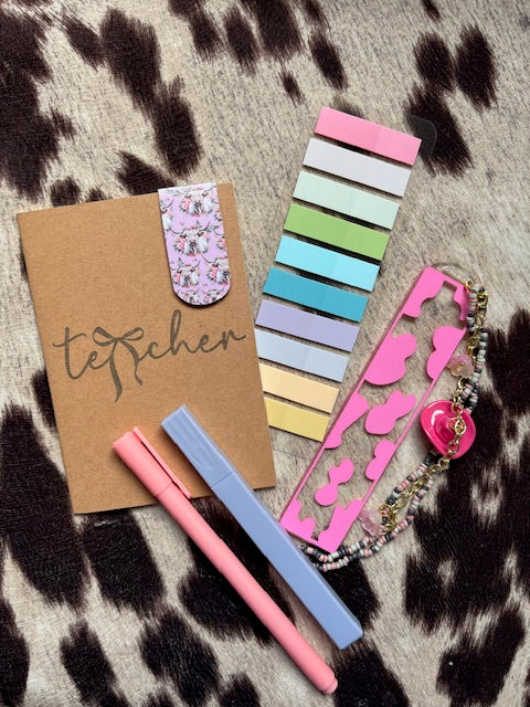 Cow Print Teacher Gift Set
