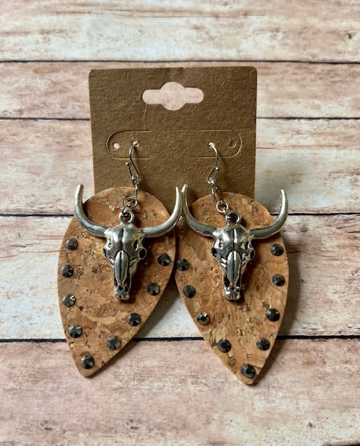 Cow Skull Charm Earrings