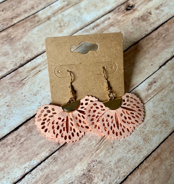 Peach Fan Earrings