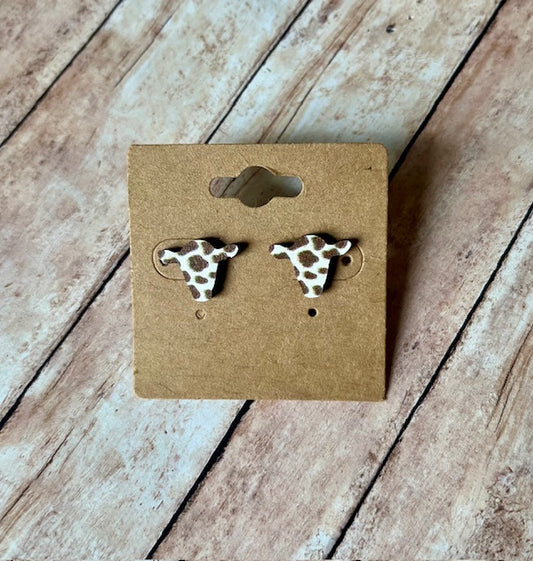 Cow print Cow head Studs