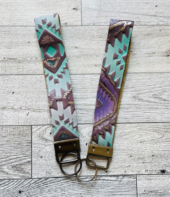 Aztec Wristlet (Teal & Purple)