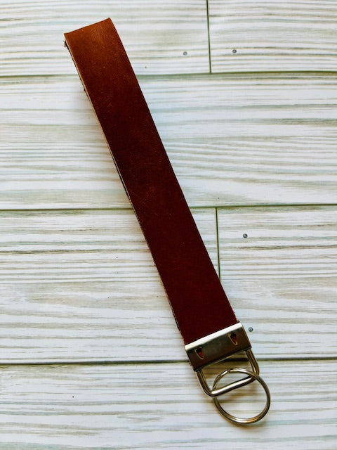Medium Brown Leather Wristlet