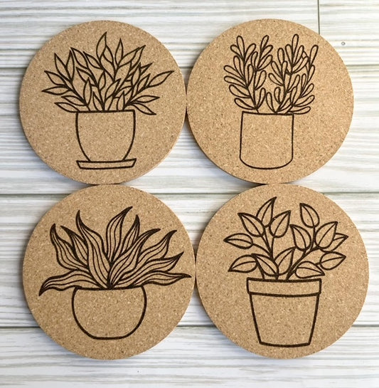 Plant Cork Coasters