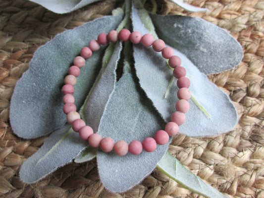 Pink Rhodonite 6mm Bracelet