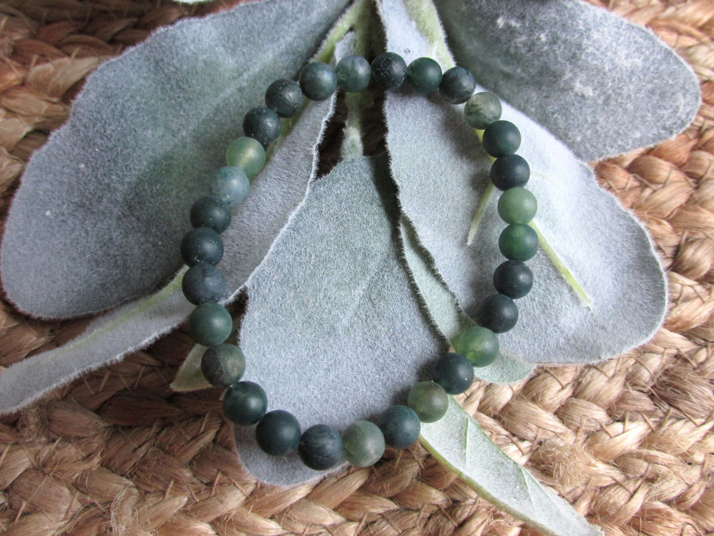 Moss Agate Bracelet 6mm