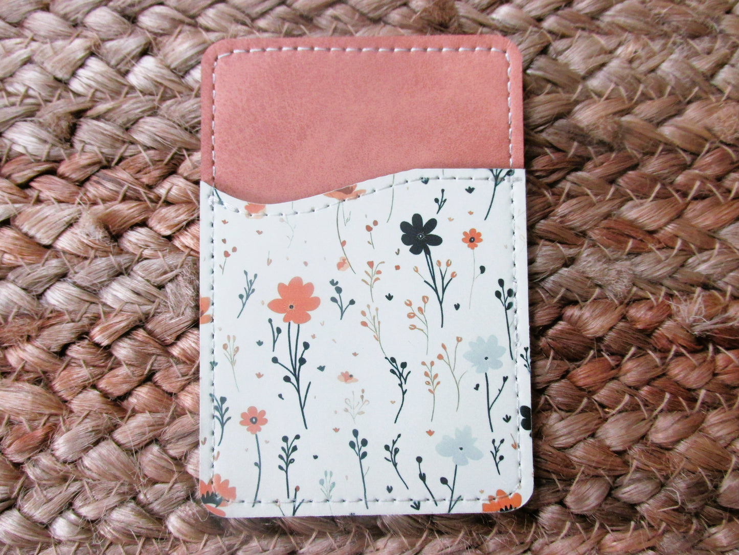 Floral Leather Card Holder