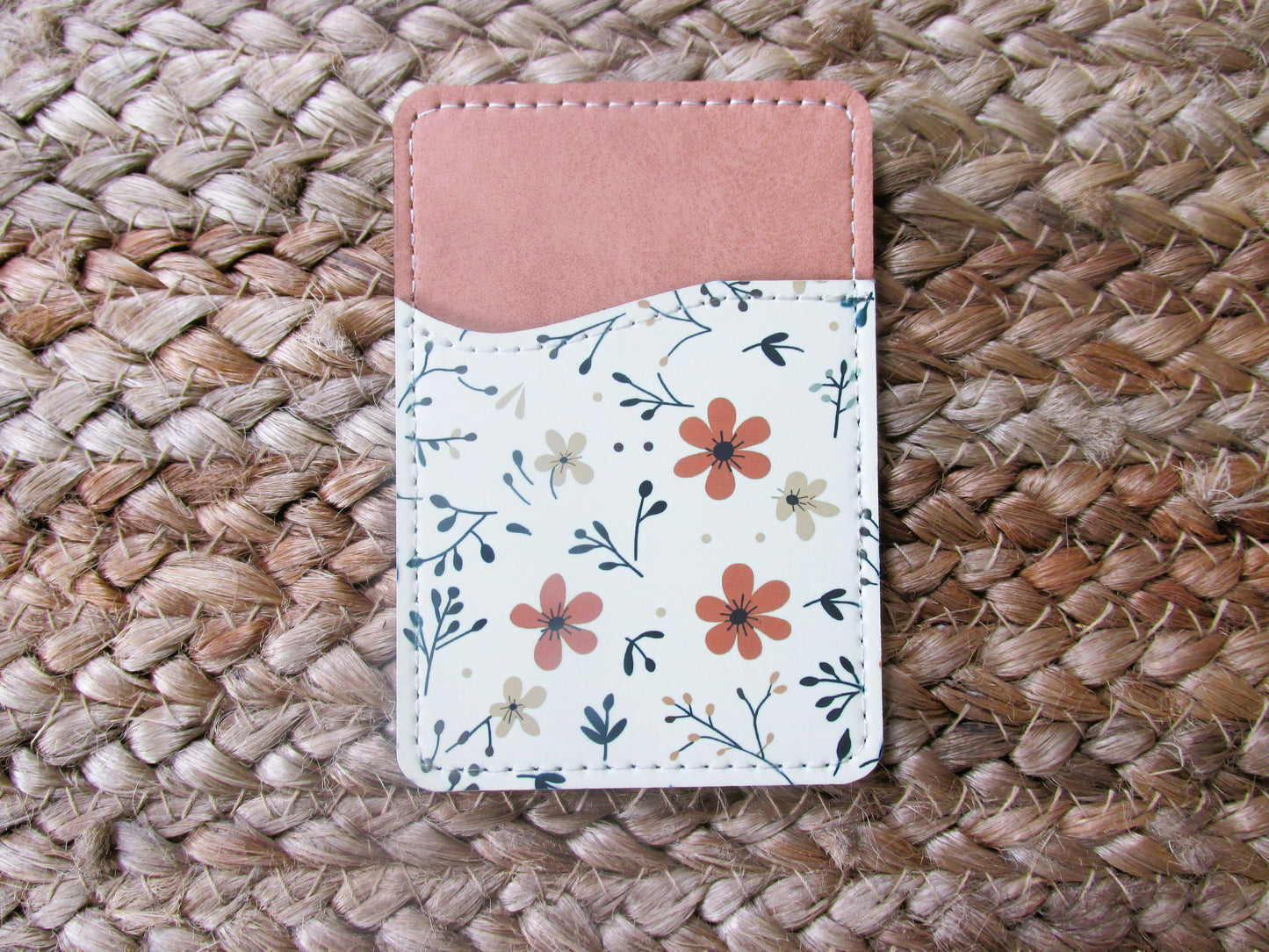 Floral Leather Card Holder