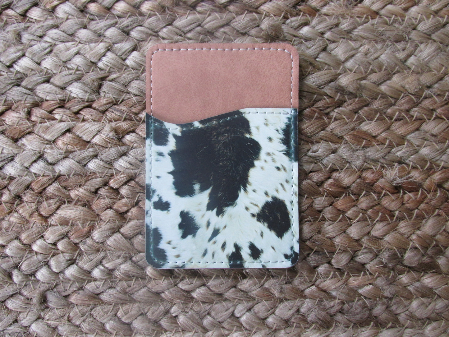 Cow Print Leather Card Holder