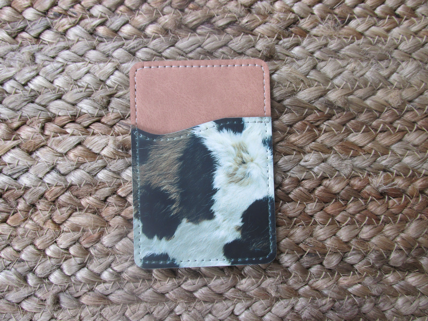 Cow Print Leather Card Holder