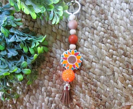 Fall Flower Keychain