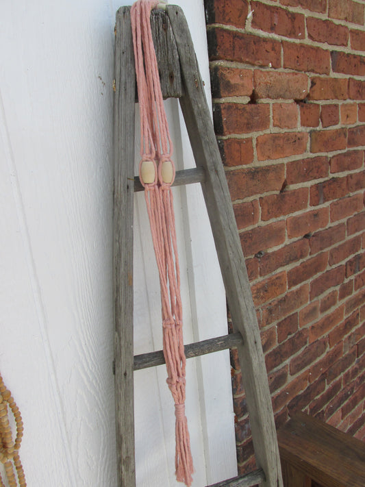 Blush Pink Plant Hanger w/beads