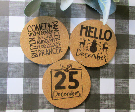 Christmas Cork Coasters