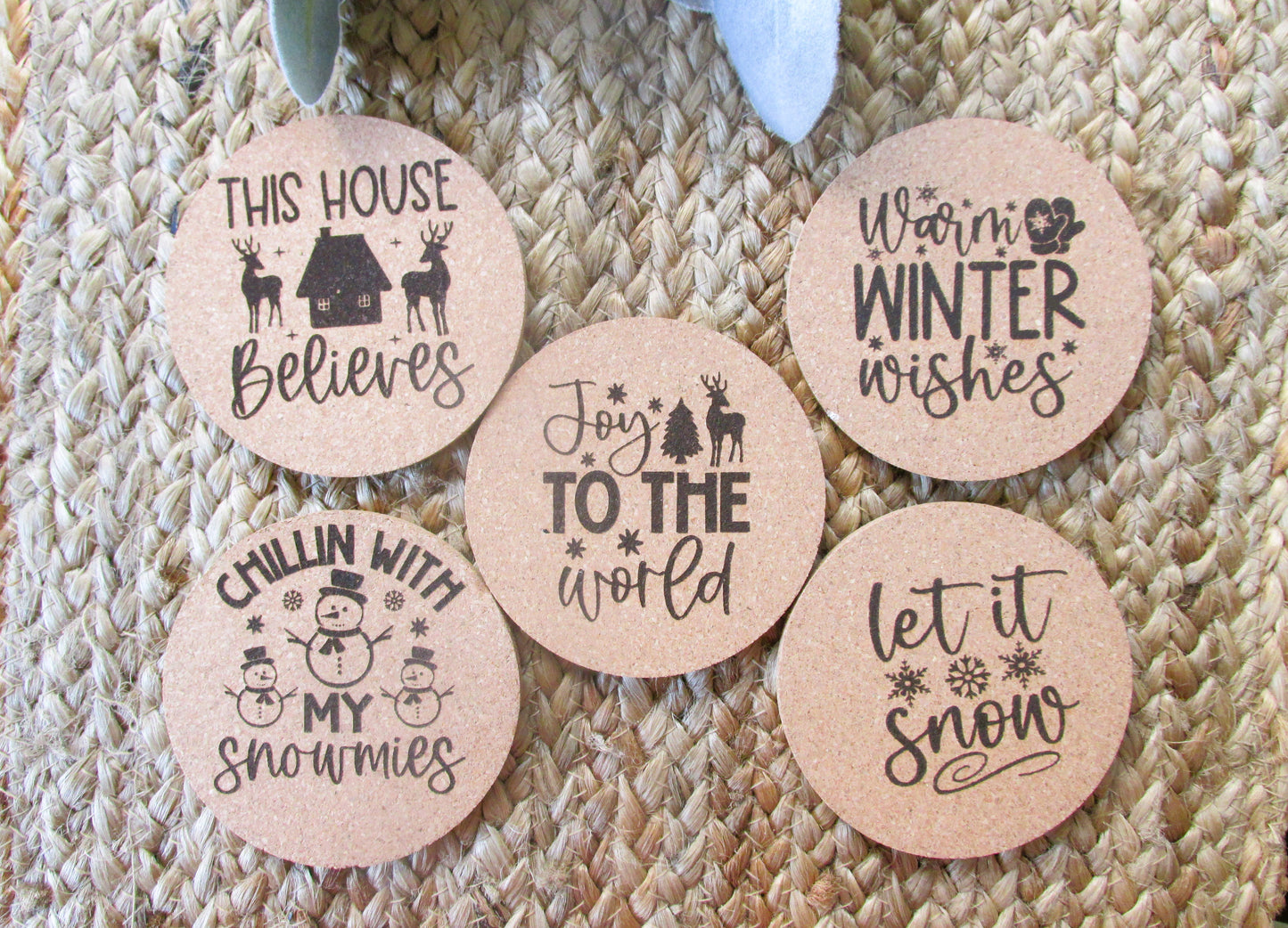 Christmas Cork Coasters