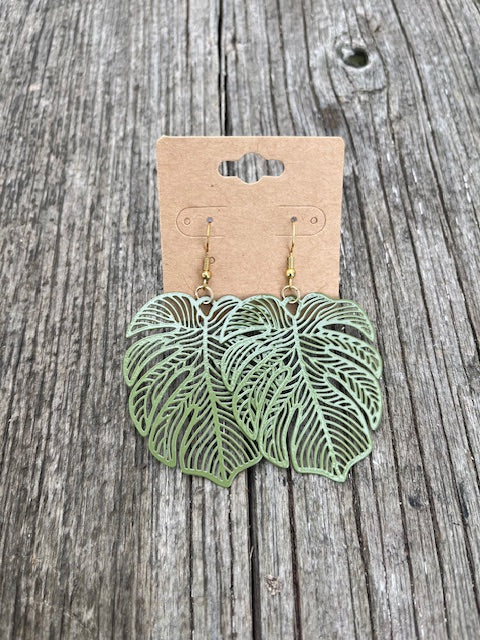 Monstera Leaf Earrings