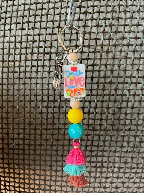 Teach, Love, Inspire Silicone Keychain