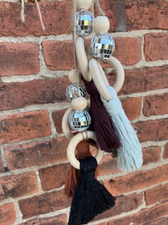 Macrame Disco Car Charms