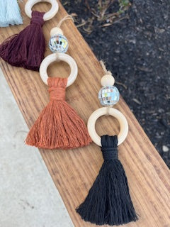 Macrame Disco Car Charms