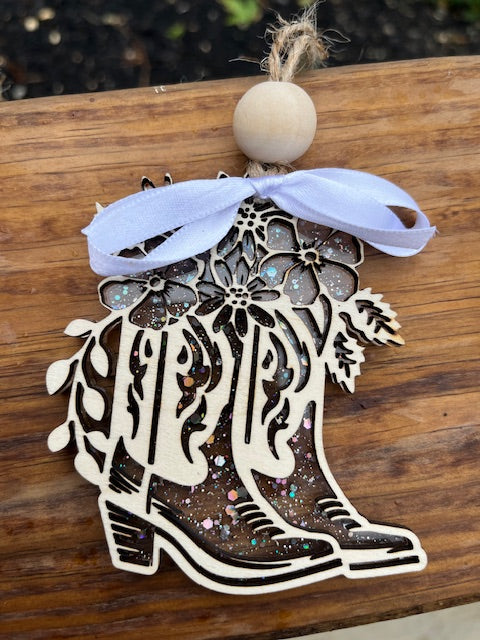 Cowgirl Boot Car Charm