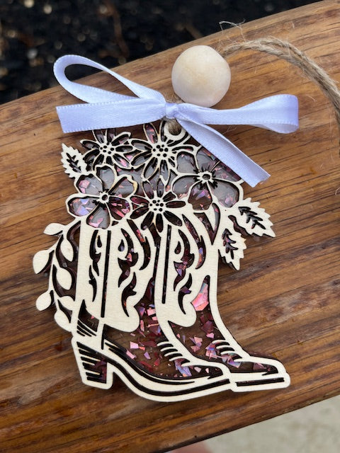 Cowgirl Boot Car Charm