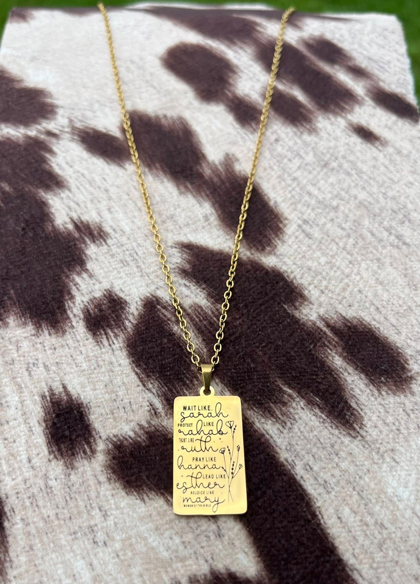 Women of the bible Engraved Necklace