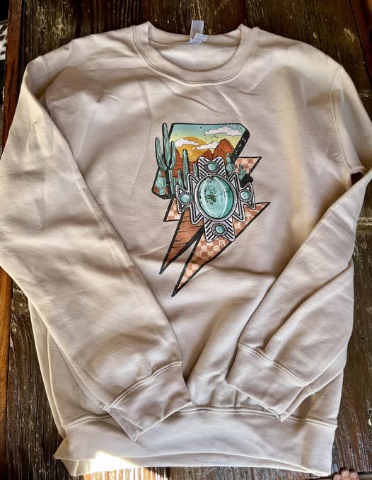 Western Lightening Bolt Pullover