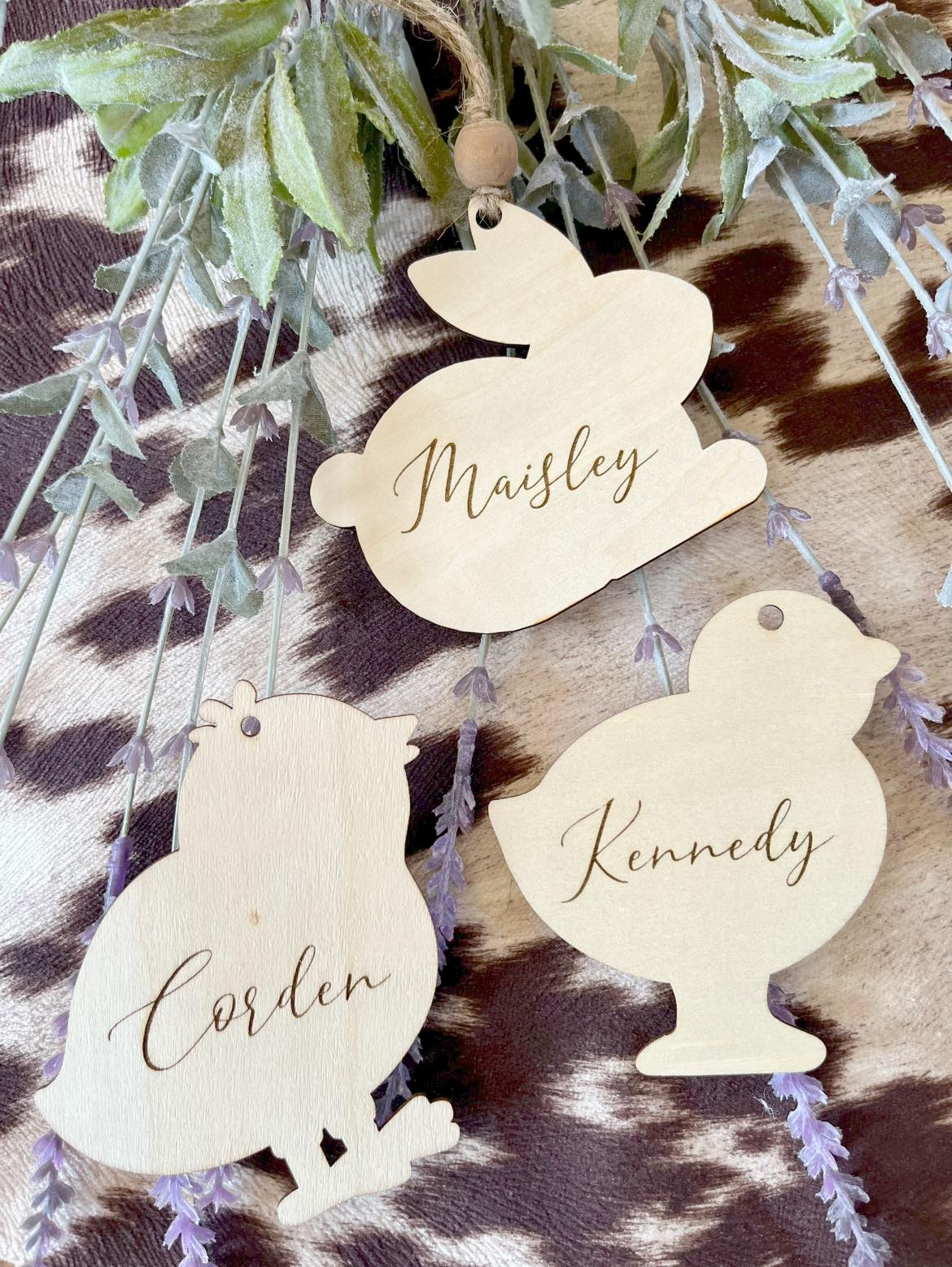 Customized Bunny or Chick Basket Tag