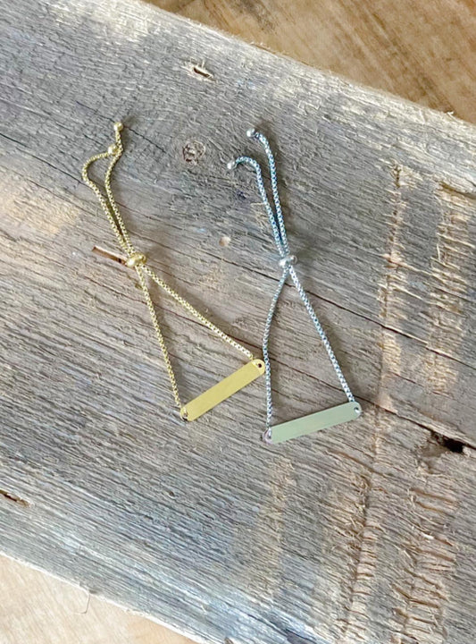 Custom Adjustable Bar Bracelet