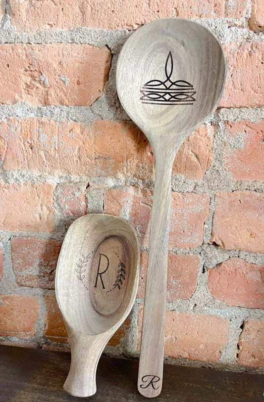 Wooden Spatula / Spoon Rest (boot stitch)