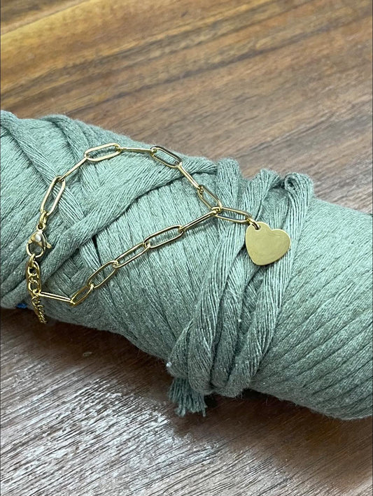 Heart Paper Clip Custom Bracelet