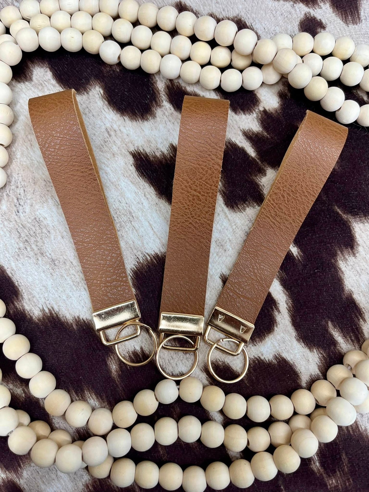 Light Tan Leather Wristlet