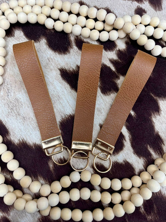 Light Tan Leather Wristlet