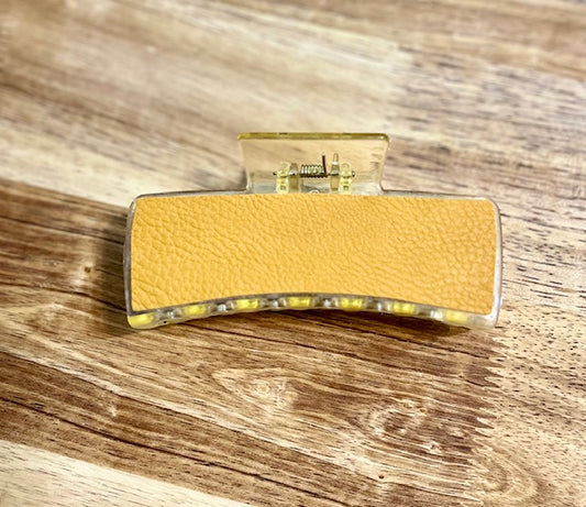 Clear Mustard Yellow Claw Clip