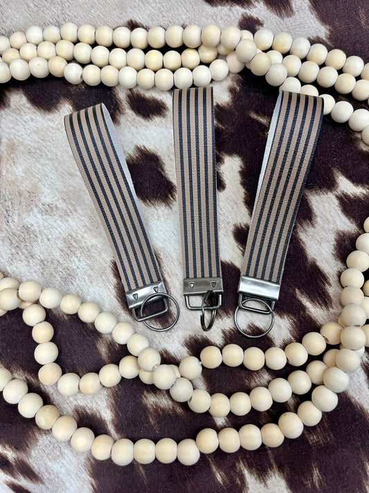 Stripe Leater Wristlet